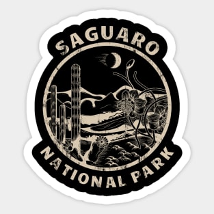 Saguaro National Park Linocut Distressed Desert Gift Sticker